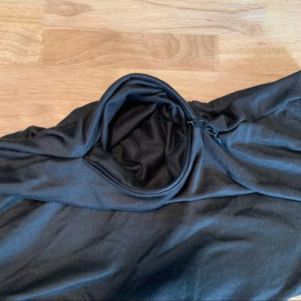 Beyond Yoga Black Infinity Scarf with zipper pocket
